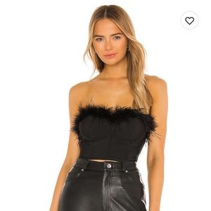 Revolve Superdown Feather Corset Top